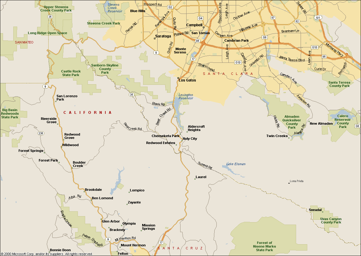 Map of San Lorenzo CA Region