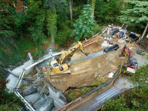 construction on the Fall Creek Fish Ladder
