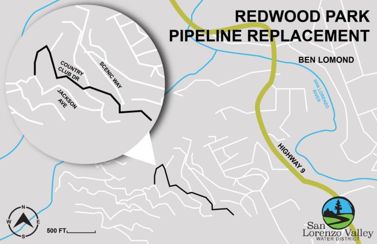 Map of the Redwood Park Tank project
