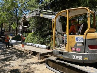 Pipeline being installed in Juanita Woods