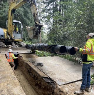 Pipeline installation at Redwood Park